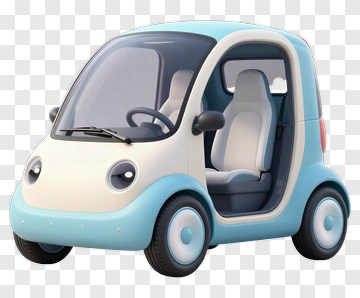 Cute Blue Electric Concept Car PNG