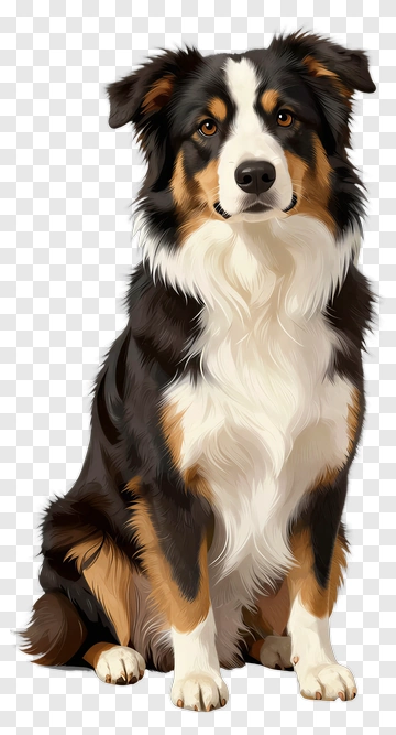 Australian Shepherd Sitting PNG
