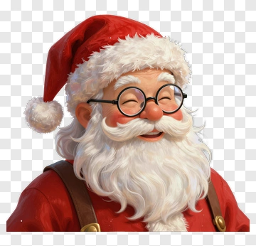 Santa Claus With Glasses And White Beard PNG