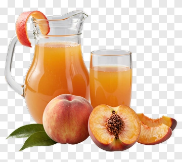 Peach Juice With Fresh Peaches PNG