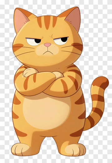 Annoyed Orange Cat PNG