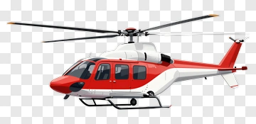 Red And White Helicopter PNG