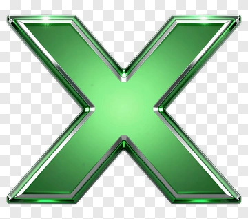 Green 3D Letter X PNG