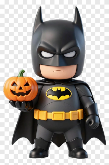 Batman Holding A Halloween Pumpkin PNG
