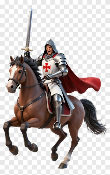 Knight On Horseback With Sword PNG