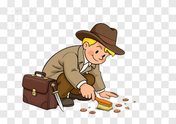 Archaeologist Discovering Treasure PNG