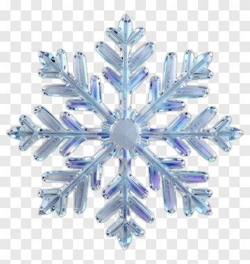 Crystal Snowflake With Iridescent Blue And Purple PNG