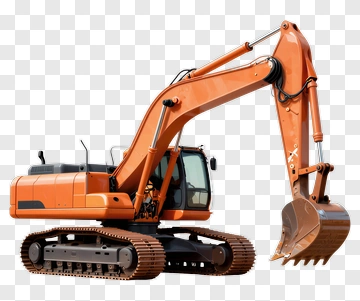 Orange Excavator PNG