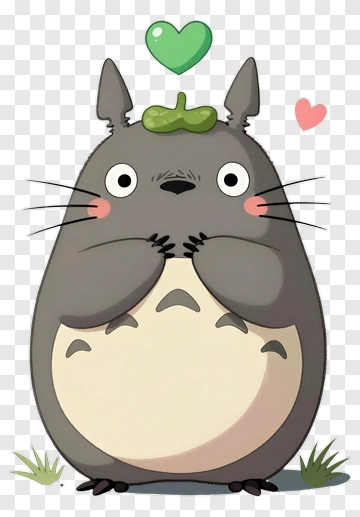 Cute Totoro With Heart Above Head PNG