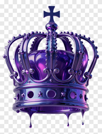 Purple Crown With Droplets PNG