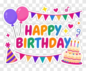 Happy Birthday Celebration Decorations PNG