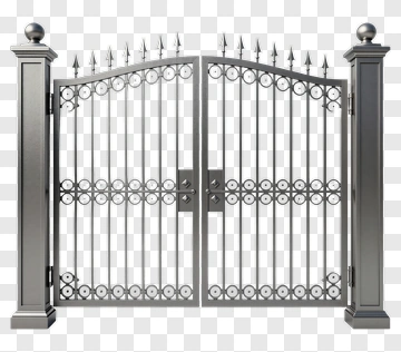 Iron Gate With Decorative Spikes PNG