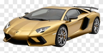 Golden Lamborghini Aventador PNG