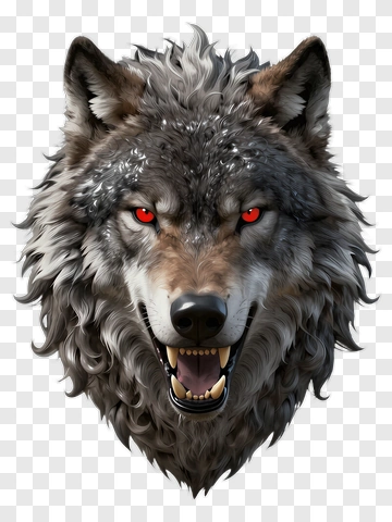 Fierce Wolf With Red Eyes PNG