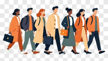 Group Of Professionals Walking Together PNG