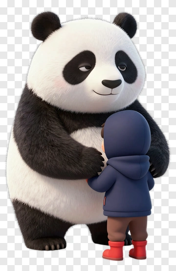 Panda Hugging A Child PNG