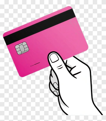 Hand Holding Pink Credit Card PNG