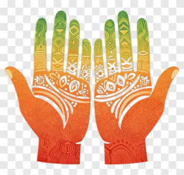 Hands With Henna Design PNG