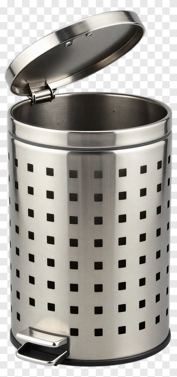 Modern Stainless Steel Trash Can PNG