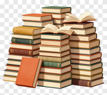 Stack Of Books In Warm Colors PNG