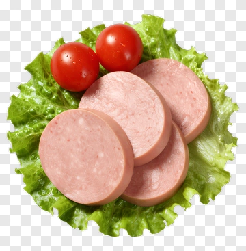 Ham Slices With Lettuce And Tomatoes PNG