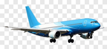 Blue And White Airplane In Flight PNG