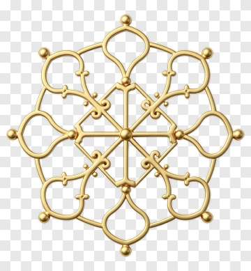Gold Ornament With Symmetrical Design PNG
