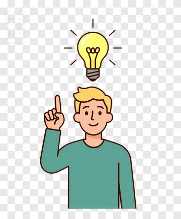 Man With Light Bulb Above His Head PNG