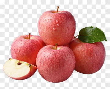 Fresh Red Apples With A Leaf And Slice PNG