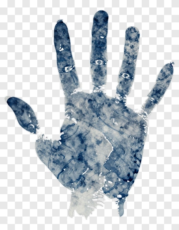 Blue Watercolor Handprint PNG