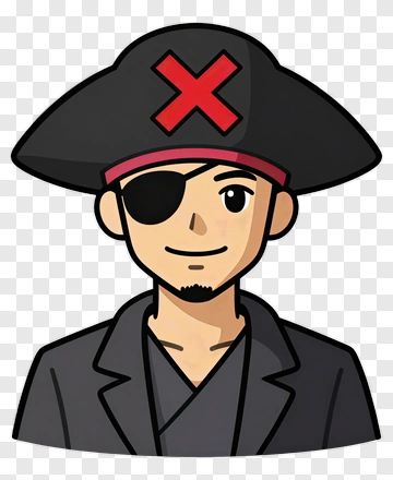 Cartoon Pirate With Eye Patch PNG