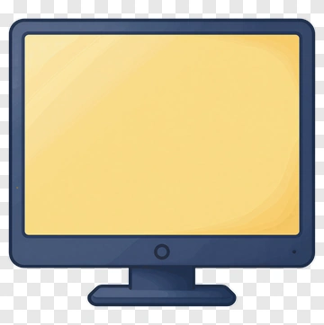 Blue Monitor With Yellow Screen PNG