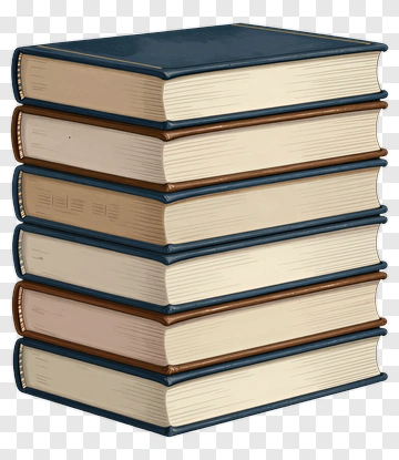 Stack Of Books With Blue And Beige Spines PNG