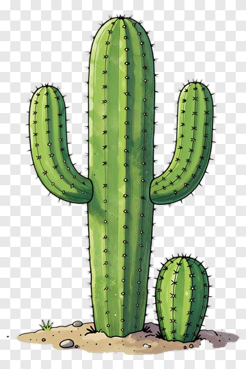 Watercolor Cactus Illustration PNG