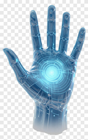 Futuristic Robotic Hand With Glowing Core PNG