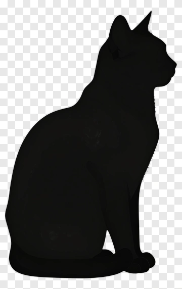 Silhouette Of A Sitting Cat PNG