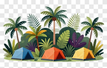 Tents In Tropical Jungle PNG