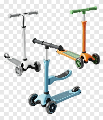 Three Colorful Scooters PNG