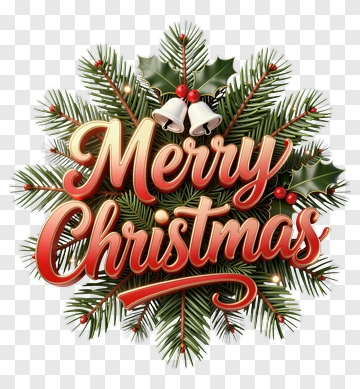 Merry Christmas 3D Holiday Greeting PNG