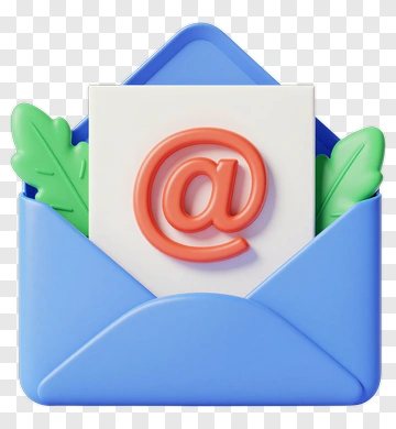 Blue Envelope With Email Symbol PNG