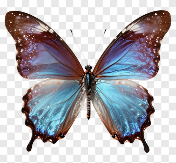 Butterfly With Blue And Brown Wings PNG