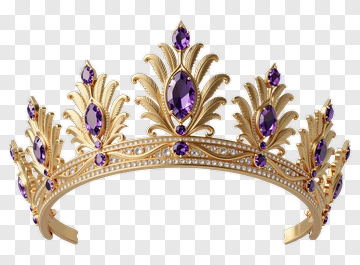 Golden Crown With Amethyst And Diamonds PNG
