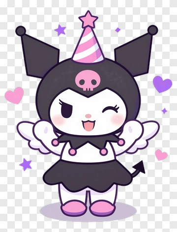 Kuromi In Party Hat PNG