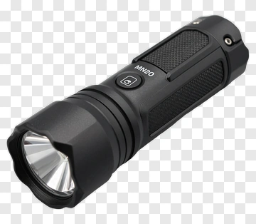 Black Flashlight With MN20 Label PNG