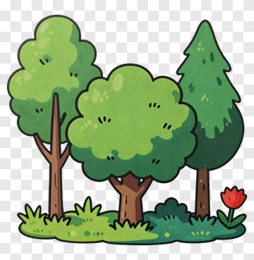 Forest Scene With Tulip PNG