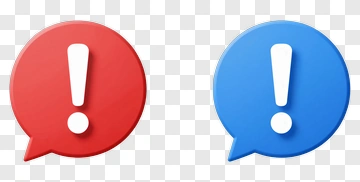 Red And Blue Alert Speech Bubbles PNG