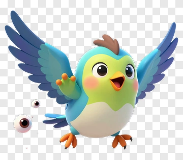 Cartoon Bird With Outstretched Wings PNG