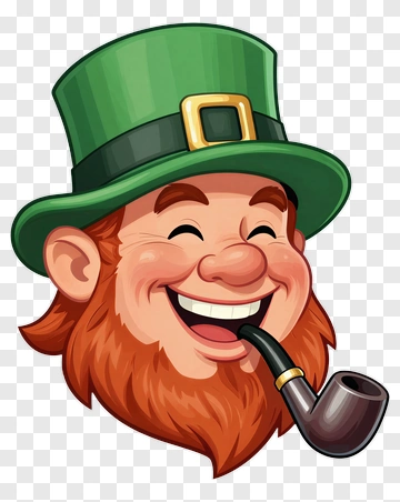 Smiling Leprechaun With Pipe PNG