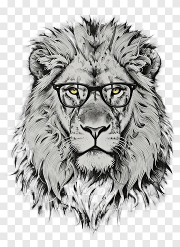 Lion With Glasses PNG