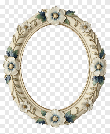 Ornate Picture Frame With Floral Design PNG